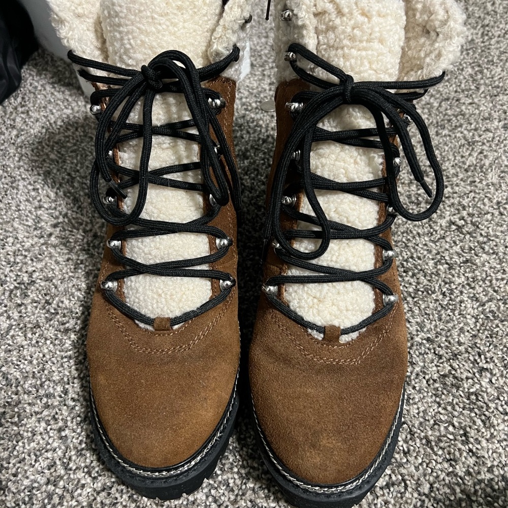 Aqua Brown and Cream Winter Boots LIGHTLY WORN